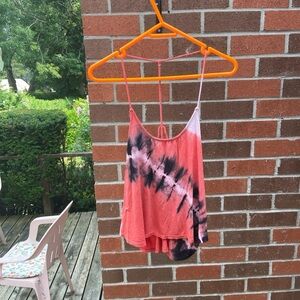 Coral Tie-dye Print Tank